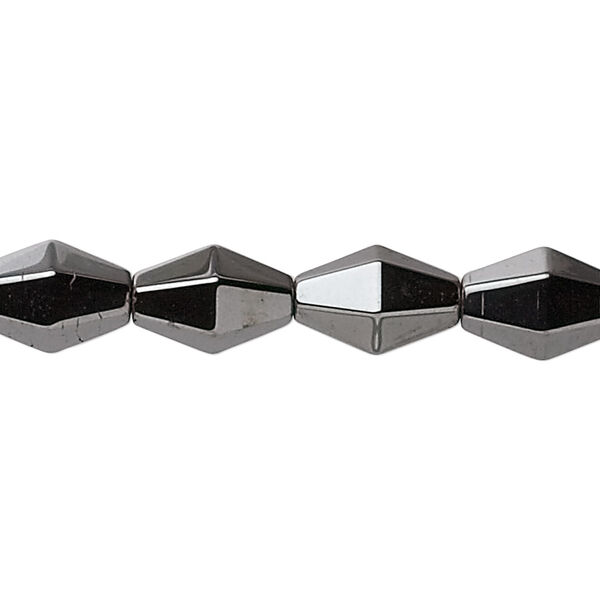 Bead, Hemalyke™ (man-made), 12x8mm faceted double cone. Sold per 15-1/2" to 16" strand. image number 0