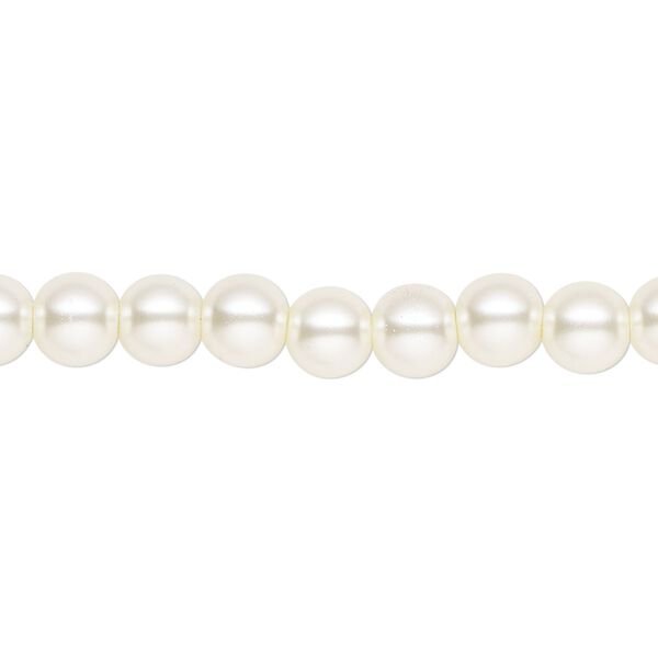 Pearl 2pk cream, Celestial Crystal® 6mm round 15.5-16 inch image number 0