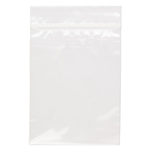 Bag, Tite-Lip™, oxo-biodegradable plastic, clear, 3x4-inch top zip. Sold per pkg of 100. image number 1
