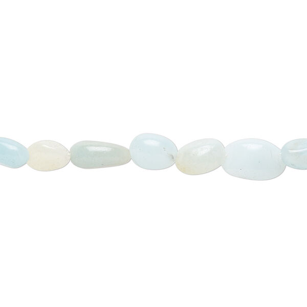 Amazonite 1pkg1, pebble bead natural 8 inch small image number 0