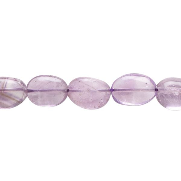 Amethyst 1pkg1, hand-cut puffed oval bead natural 14 inch 9x7mm-13x9mm image number 0