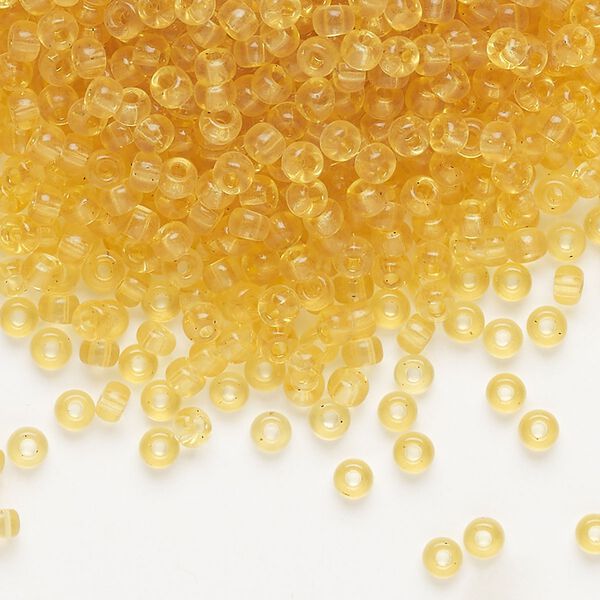 Seed bead, Miyuki, glass, pkg/50g, #8 rocaille, transparent light topaz (RR-132). image number 0