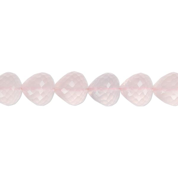 Rose quartz 1pkg10, hand-cut faceted teardrop bead natural 8-9mm image number 0
