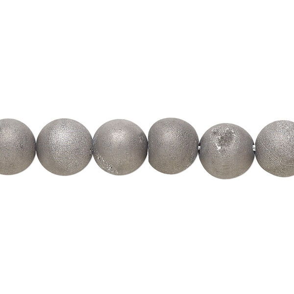 Druzy agate 1pkg1, matte round bead B- grade, 8 inch 8mm image number 0