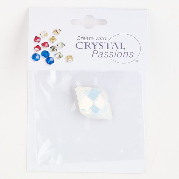Fancy stone 1pk white opal foil back, Crystal Passions® 23x15mm lemon 4230 image number 0