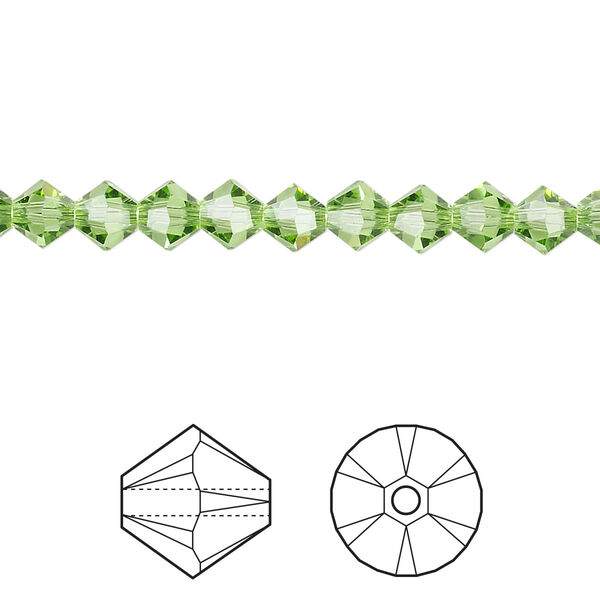 Bead 720pk peridot, Swarovski® 5mm XILION bicone 5328 image number 0