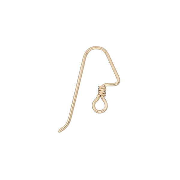 Ear wire, 14Kt gold-filled, 17mm perfect balance angular shape with 3mm coil and open loop, 20 gauge. Sold per pair. image number 0
