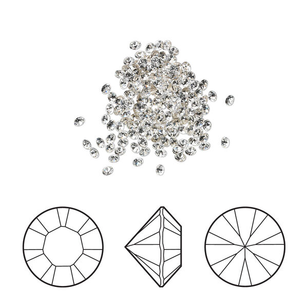 Chaton 12pk crystal foil back, Crystal Passions® 1mm round PP9 1028 image number 0