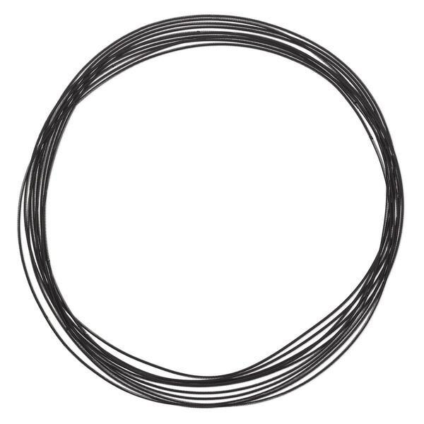 Necklace cord, steel, black, 1.3mm coil, 18 inches with twist-in ends. Sold per pkg of 10. image number 0