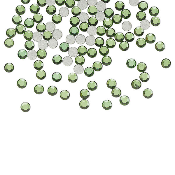 Flat back 144pk green turmaline foil back, Crystal Passions® 2.1-2.3mm round SS7 2000 image number 0