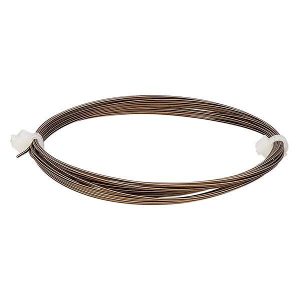Wire, Beadalon®, antique brass-finished copper, half-hard, square, 21 gauge. Sold per 2.5-meter section. image number 0