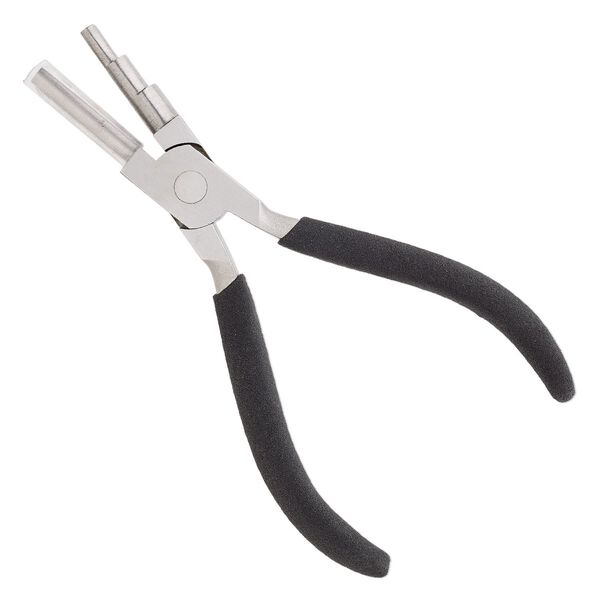 Pliers, wire-wrapping, stainless steel and PVC plastic, black, 6 inches. Sold individually. image number 0