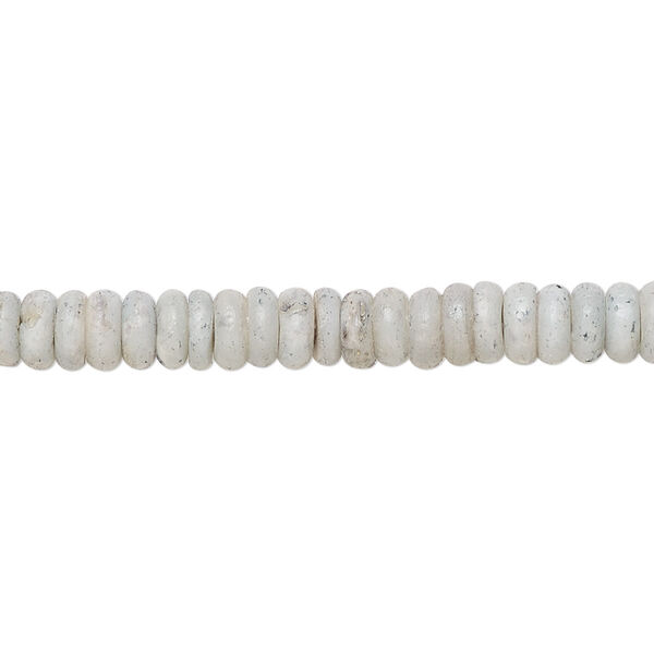 Bead, bone (dyed), sea foam, 5x2mm rondelle, Mohs hardness 2-1/2. Sold per 15-1/2" to 16" strand. image number 0