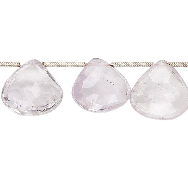 Lavender amethyst 1pkg14, hand-cut top-drilled faceted puffed teardrop bead natural 12-18mm image number 0