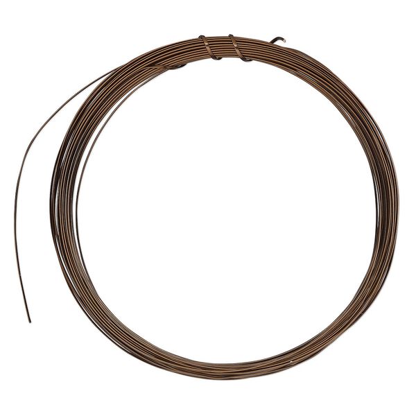 Wire, ParaWire™, vintage bronze-finished copper, half-round, 21 gauge. Sold per 7-yard section. image number 0