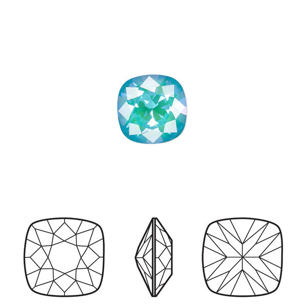 Fancy stone 2pk crystal laguna DeLite, Crystal Passions® 10mm cushion 4470 image number 0
