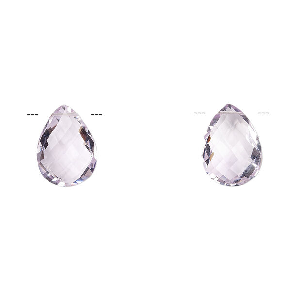 Lavender amethyst 1pkg2, hand-cut top-drilled faceted puffed teardrop bead natural 18x13mm image number 0