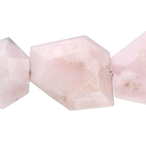 Bead, pink opal (natural), 20x15mm-28x25mm faceted freeform, B grade, Mohs hardness 5 to 6-1/2. Sold per 15-1/2" to 16" strand. image number 0