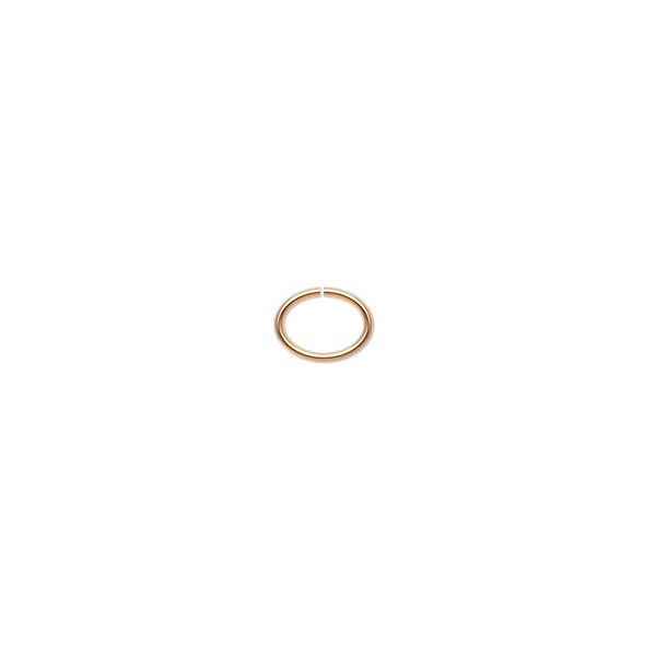 Jump ring, gold-plated brass, 6.5x5mm oval, 5.3x3.7mm inside diameter, 22 gauge. Sold per pkg of 100. image number 0