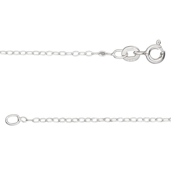 Chain, Gossamer™, sterling silver, 1.2mm cable, 24 inches with springring clasp. Sold individually. image number 0
