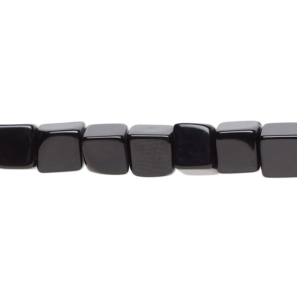 Black onyx 1pkg1, cube bead 15.5-16 inch 6mm image number 0