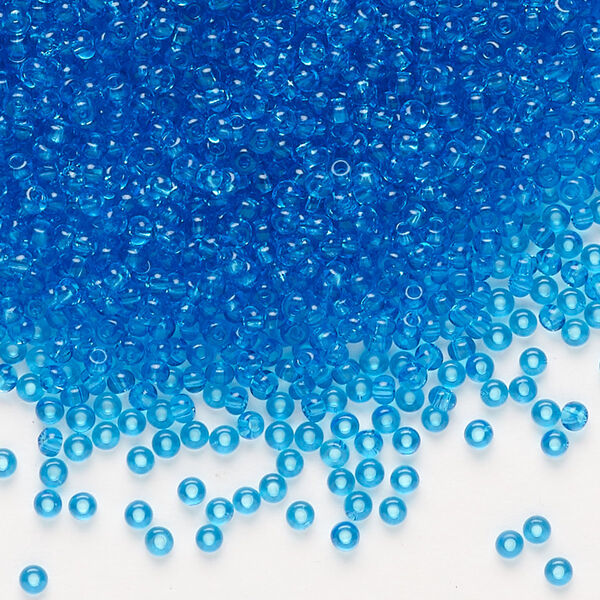 Seed bead, Preciosa Ornela Czech glass, pkg/500g, #11 rocaille, transparent sea blue, (60150). image number 0