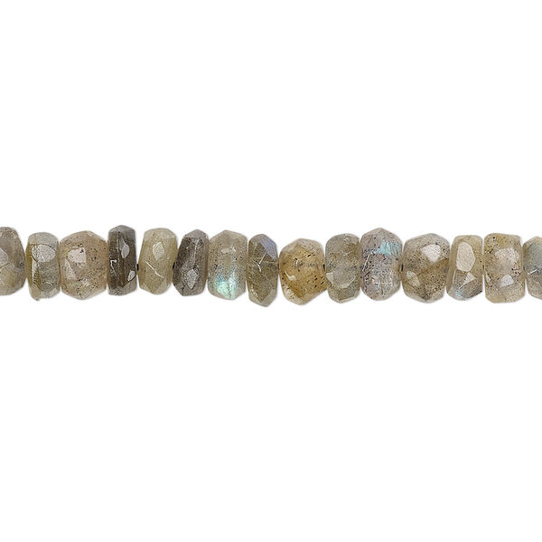 Labradorite 1pkg1, hand-cut faceted rondelle bead natural 8 inch 5x2mm-7x5mm image number 0