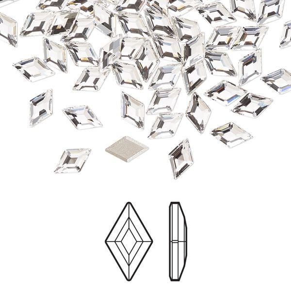 Flat back 6pk crystal foil back, Crystal Passions® 6.6x3.9mm diamond 2773 image number 0