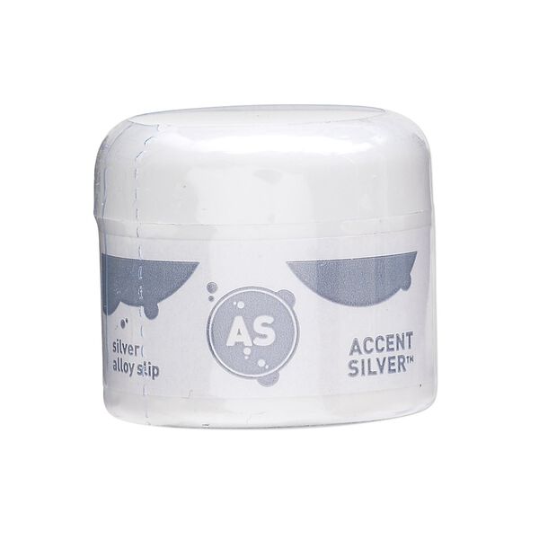 Silver paint, Accent Silver™, silver alloy slip, 1 inch. Sold per 5-gram container. image number 0