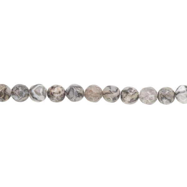 Crazy lace agate 1pkg1, faceted round bead natural 8 inch 4mm image number 0