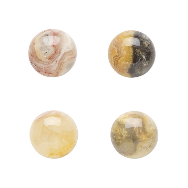 Crazy lace agate 1pkg4, calibrated round cab natural 12mm image number 0