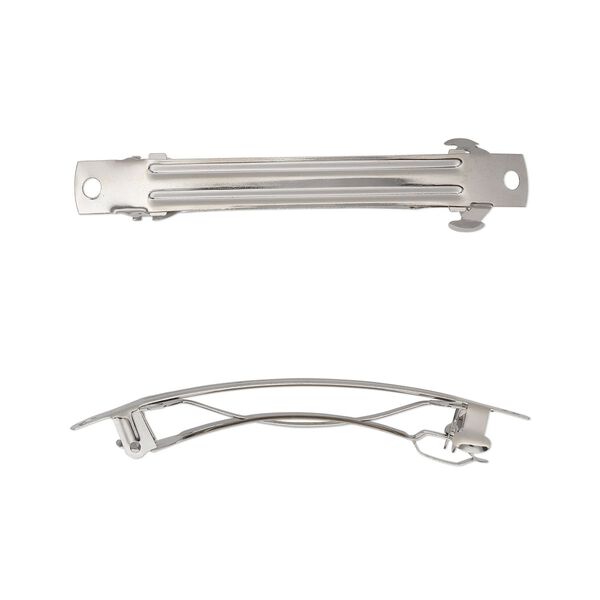 Barrette, nickel-plated steel, 3 x 1/3 inches with 2 holes. Sold per pkg of 10. image number 0