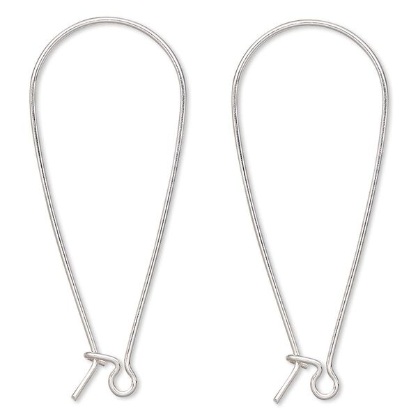 Ear wire kidney 1pkg2 sterling silver-filled, 43mm teardrop / open loop, 20 gauge 1 pair image number 0