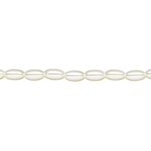 Pearl 1pk cream, Celestial Crystal® 6x3.5mm rice 15.5-16 inch image number 0