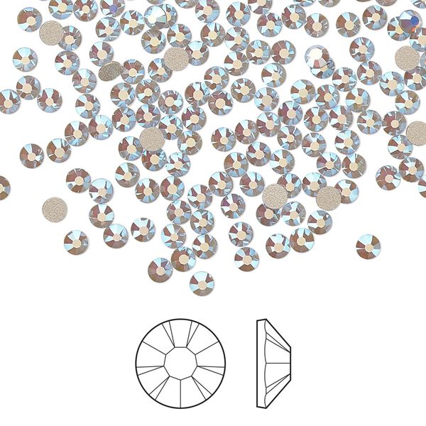 Flat back 1440pk light sapphire opal AB foil back, Preciosa MAXIMA Czech crystal rhinestone 2.5-2.7mm chaton rose round SS9 image number 0