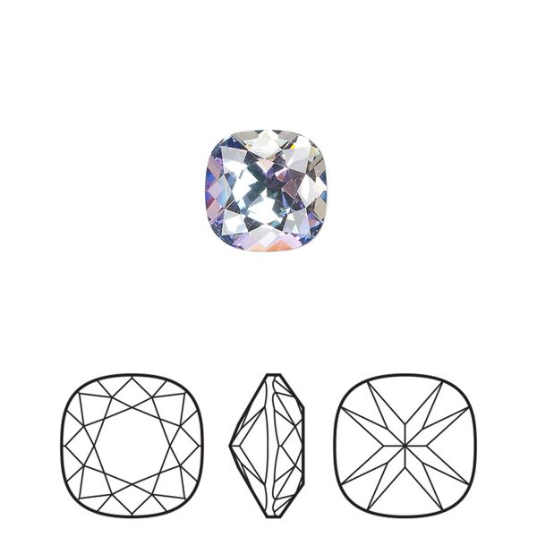 Fancy stone 144pk crystal vitrail light foil back, Preciosa MAXIMA Czech crystal rhinestone 10mm cushion square image number 0