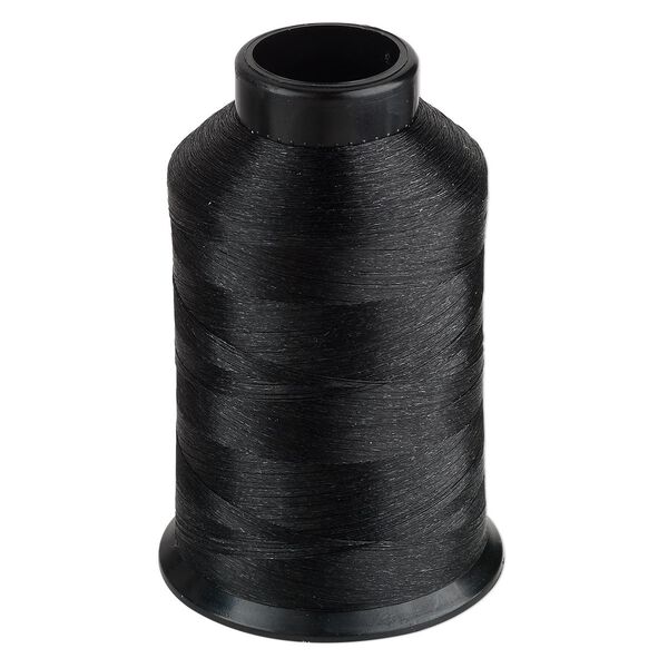 Thread, Nymo®, nylon, black, size O. Sold per 3-ounce spool. image number 0