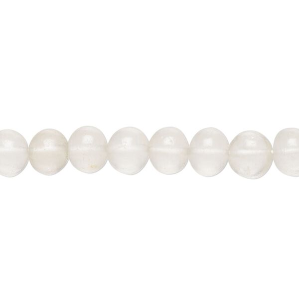 Ecru quartz 1pkg1, hand-cut uneven round bead natural 14 inch 6-8mm image number 0