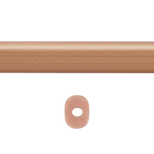 Cord, silicone, bronze, 10x8mm oval with 2.5mm hole. Sold per pkg of 1 yard. image number 0
