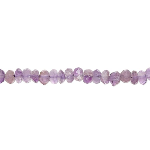 Amethyst 1pkg1, hand-cut faceted rondelle bead natural 14 inch 4x2mm-6x4mm image number 0