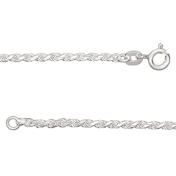 Chain, sterling silver, 2mm French rope, 24 inches. Sold individually. image number 0