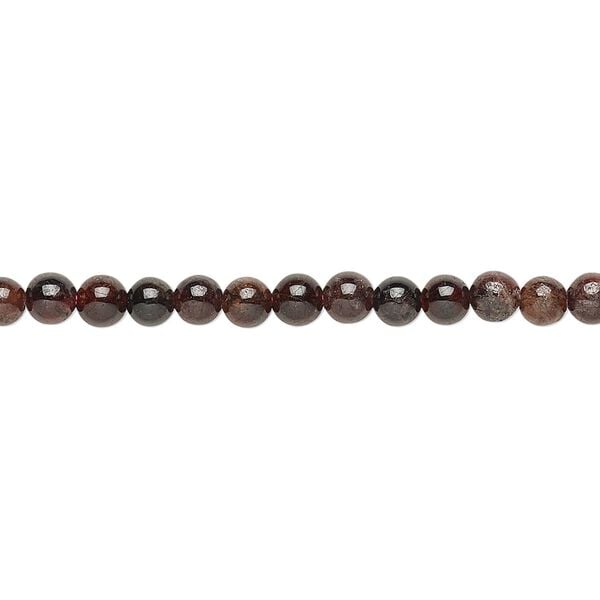 China garnet 1pkg1, round bead natural 15 inch 3-4mm image number 0