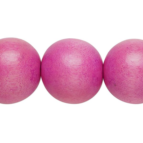 Bead, Taiwanese cheesewood (dyed / waxed), light purple, 19-20mm round. Sold per 15-1/2" to 16" strand. image number 0