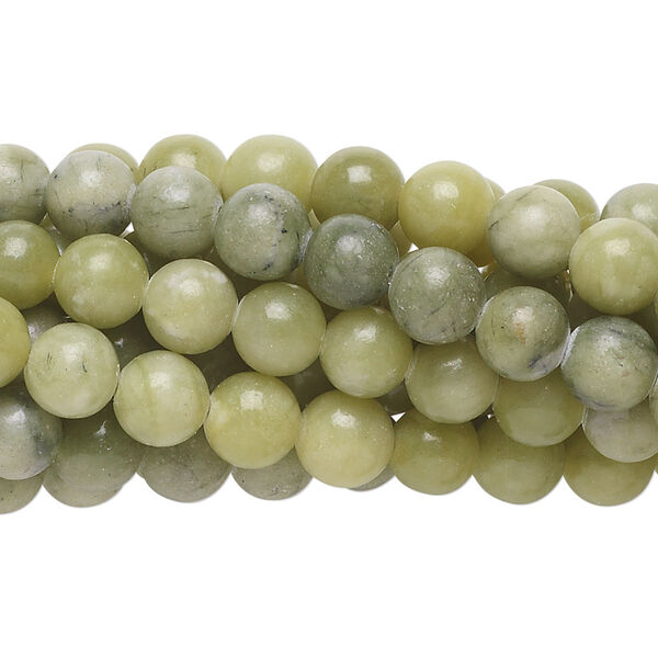 Green serpentine 1pkg10, round bead natural 15.5-16 inch 6mm image number 0