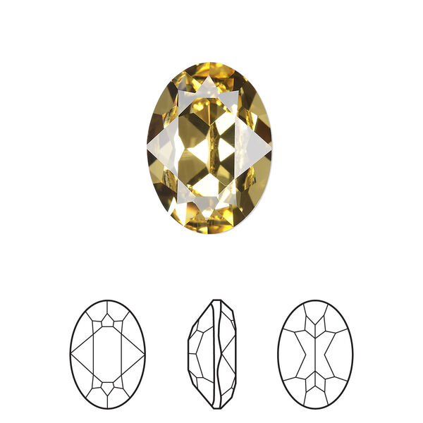 Fancy stone 1pkg48 dark jonquil foil back, Swarovski® ReCreated™ 18x13mm oval 4120 image number 0