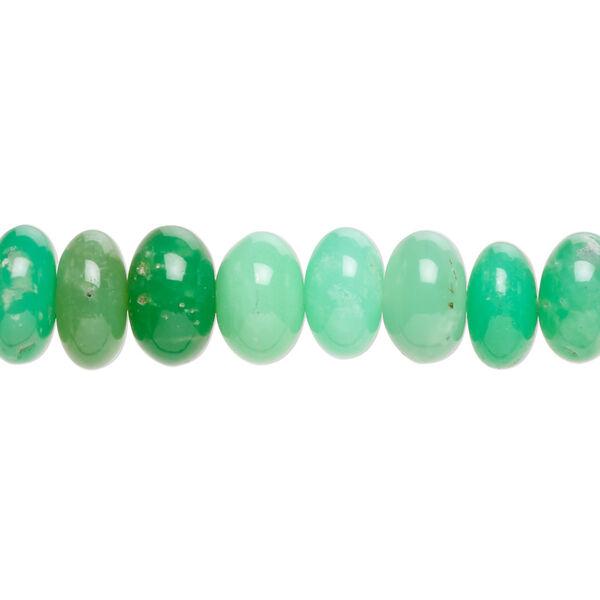 Chrysoprase 1pkg1, hand-cut rondelle bead natural 14 inch 8x5mm-10x7mm image number 0
