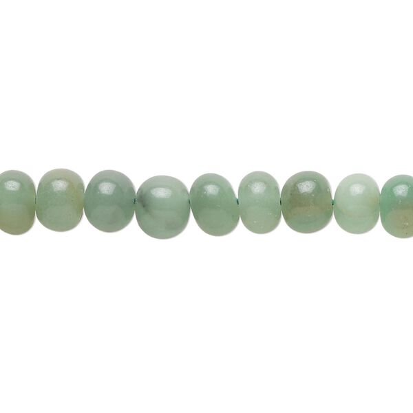 Green chalcedony 1pkg1, hand-cut rondelle bead 14 inch 6x4mm-7x5mm image number 0