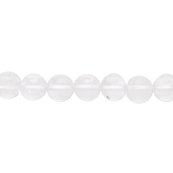 Quartz crystal 1pkg1, hand-cut round bead natural 15.5-16 inch 7mm image number 0