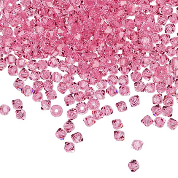 Bead 144pk rose, Preciosa Czech crystal 3mm bicone image number 0