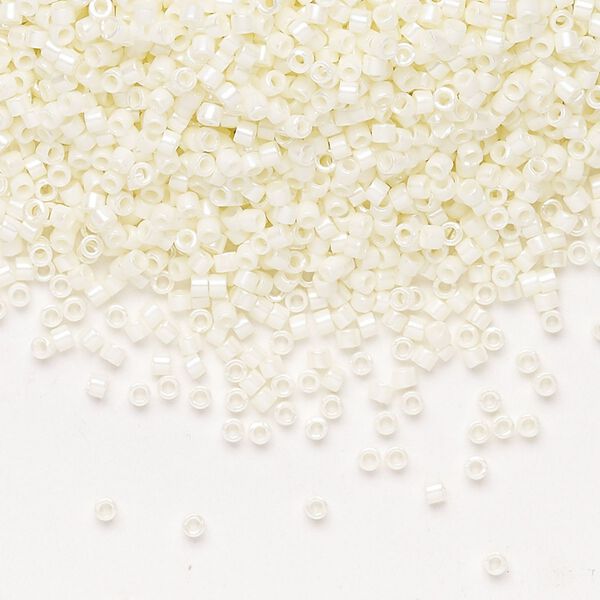 Seed bead, Miyuki Delica®, glass, pkg/7.5g, #11 round, opaque matte glazed luster alabaster. image number 0